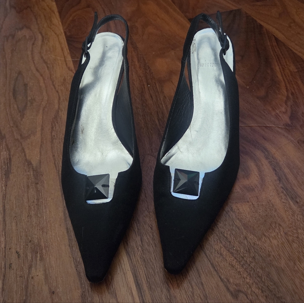 Stuart Weitzman Aurora Crystal Embellishments Sli… - image 2